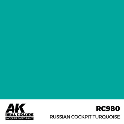 Акриловая краска на спиртовой основе russian Cockpit Turquoi АК-интерактив RC980 детальное изображение Real Colors Краски