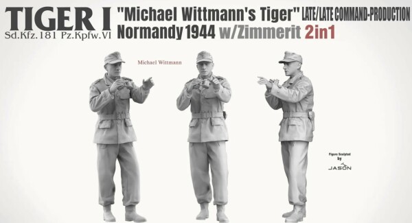 Scale model 1/35 Tank Tiger I &quot;Michael Wittmann Tiger&quot; Normandy operation LATE/LATE COMMAND-PRODUCTION w/Zimmerit (2 in 1) Takom 2201 детальное изображение Бронетехника 1/35 Бронетехника