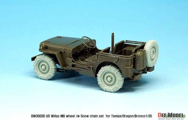 WW2 U.S. Willys MB Snow Chained Wheel set  детальное изображение Смоляные колёса Афтермаркет