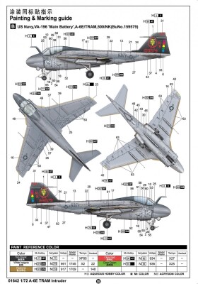 Сборная модель 1/72 Американский штурмовик А-6Е TRAM Интрудер Трумпетер 01642 детальное изображение Самолеты 1/72 Самолеты