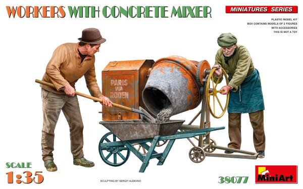 Збірна модель 1/35 Фігури Робочі з бетонозмішувачем MiniArt 38077 детальное изображение Фигуры 1/35 Фигуры