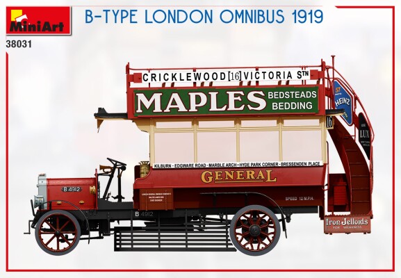 Збірна модель 1/35 Лондонський омнібус типу B 1919 MiniArt 38031 детальное изображение Автомобили 1/35 Автомобили