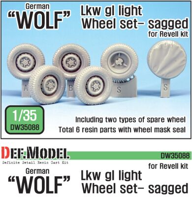 German Wolf Lkw gl light Sagged Wheel set (for Revell 1/35) детальное изображение Смоляные колёса Афтермаркет