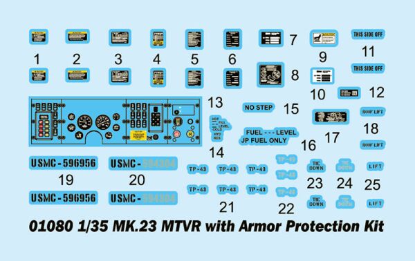 Збірна модель 1/35 Вантажний автомобіль MK.23 MTVR з комплектом бронезахисту Trumpeter 01080 детальное изображение Автомобили 1/35 Автомобили