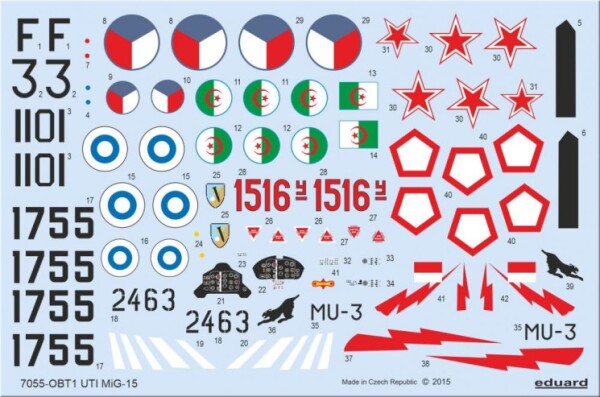 Сборная модель 1/72 Самолет МиГ-15УТИ Profipack Edition Эдуард 7055 детальное изображение Самолеты 1/72 Самолеты