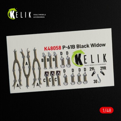 P-61B 'Black Widow' декаль інтер'єр для комплекту GWH 1/48 KELIK K48058 детальное изображение 3D Декали Афтермаркет