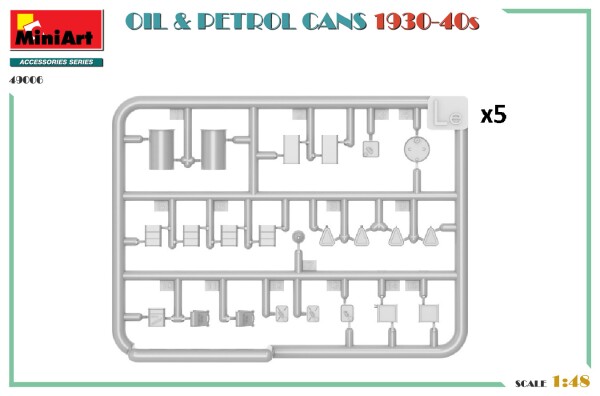 Scale model 1/48 Set of canisters for oil and gasoline of the 1930s-40s Miniart 49006 детальное изображение Аксессуары Диорамы