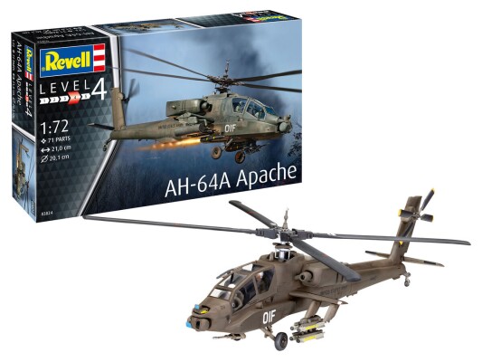 Збірна модель 1/72 Вертоліт AH-64A Apache Revell 03824 детальное изображение Вертолеты 1/72 Вертолеты