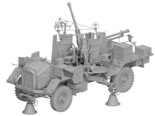 Сборная модель 1/35 Британский грузовик с пулеметом Morris Bofors C9/B Late времен Второй мировой детальное изображение Автомобили 1/35 Автомобили