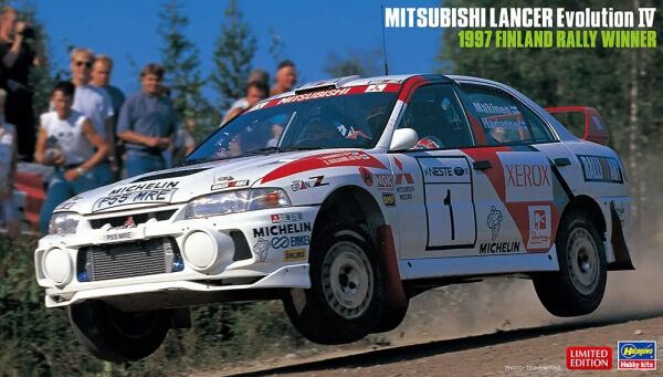 Збірна модель автомобіля Mitsubishi Lancer Evolution IV 1997 Finland Rally Winner детальное изображение Автомобили 1/24 Автомобили