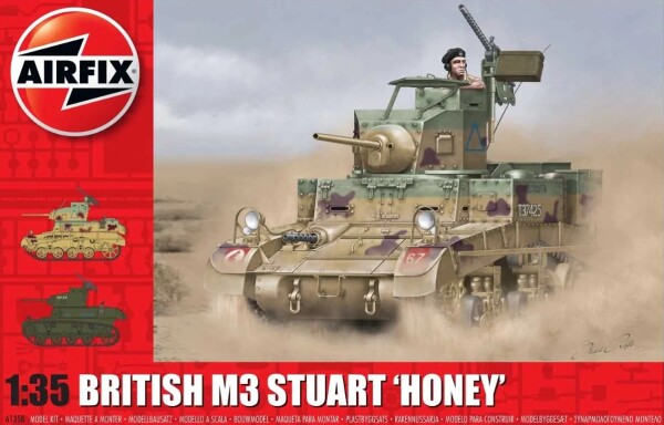 Збірна модель 1/35 Танк M3 Stuart Honey (British version) Airfix A1358 детальное изображение Бронетехника 1/35 Бронетехника