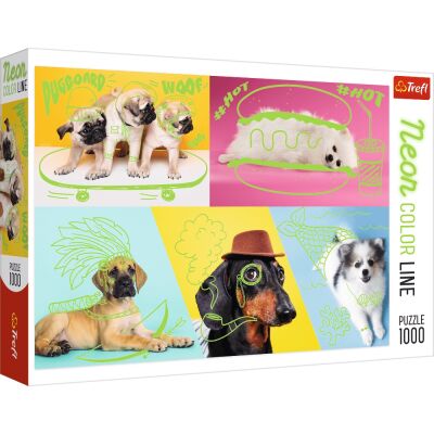 Пазлы Неоновые рисунки: Собачки 1000шт детальное изображение 1000 элементов Пазлы