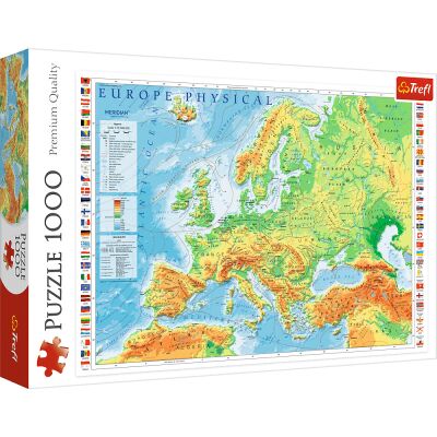 Пазли Фізична карта Європи 1000шт детальное изображение 1000 элементов Пазлы