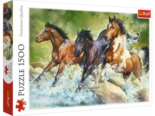 Пазлы Три диких коня 1500шт детальное изображение 1500 элементов Пазлы