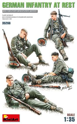 Немецкая пехота на отдыхе детальное изображение Фигуры 1/35 Фигуры