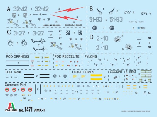 Cборная модель 1/72 Самолет AMX-T Италери 1471 детальное изображение Самолеты 1/72 Самолеты