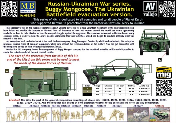 Збірна модель 1/35 Баггі Мангуст - версія евакуації з українського поля бою MasterBox 35240 детальное изображение Автомобили 1/35 Автомобили