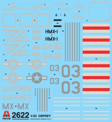 Сборная модель 1/48 конвертоплан V-22 OSPREY Италери 2622 детальное изображение Вертолеты 1/48 Вертолеты