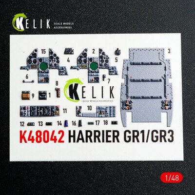 Harrier GR1/GR3 3D декаль інтер'єр для комплекту Kinetic 1/48 KELIK K48042 детальное изображение 3D Декали Афтермаркет