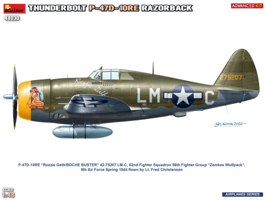 Сборная модель 1/48 Самолет Republic P-47 D-10 RE Thunderbolt Razorback MiniArt 48030 детальное изображение Самолеты 1/48 Самолеты