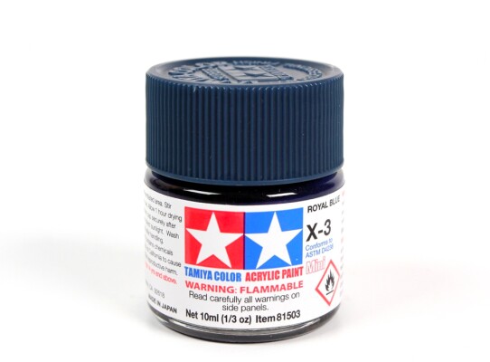 Alcohol-based acrylic paint Royal Blue 10ml Tamiya X-3 детальное изображение Акриловые краски Краски