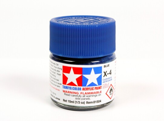 Alcohol-based acrylic paint Blue 10ml Tamiya X-4 детальное изображение Акриловые краски Краски