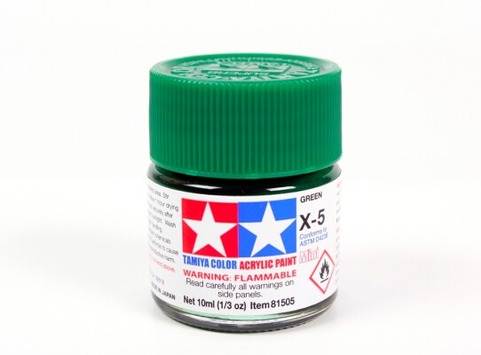 Alcohol-based acrylic paint Green 10ml Tamiya Mini X-5 детальное изображение Акриловые краски Краски