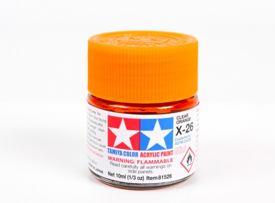 Acrylic varnish Clear Orange 10ml Tamiya X-26 детальное изображение Акриловые краски Краски