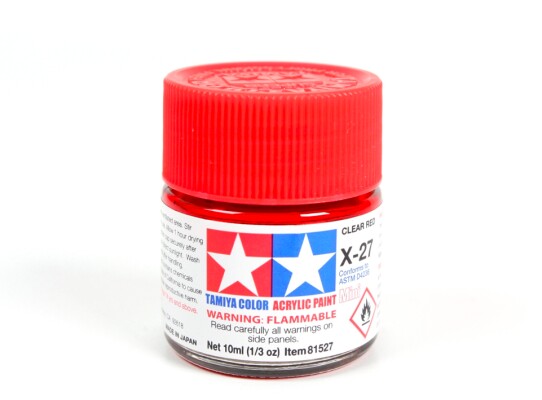 Acrylic varnish Clear Red 10ml Tamiya X-27 детальное изображение Акриловые краски Краски