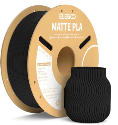 Пластик ELEGOO PLA MATTE Filament Ø1.75мм &quot;Matte Black&quot; (матовий чорний) 1кг детальное изображение Филаменты 3D печать