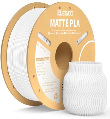 Пластик ELEGOO PLA MATTE Filament Ø1.75мм &quot;Matte White&quot; (матовий білий) 1кг детальное изображение Филаменты 3D печать