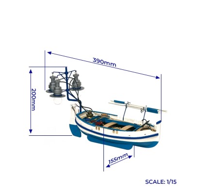 Сборная деревянная модель 1/15 Рыболовецкая лодка &quot;Calella&quot; OcCre 52002 детальное изображение Корабли Модели из дерева