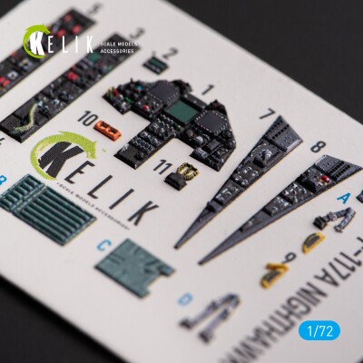 F-117A NIGHTHAWK 3D декаль интерьер для комплекта Hasegawa 1/72 КЕЛИК K72170 детальное изображение 3D Декали Афтермаркет