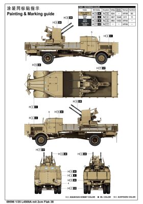 Сборная модель бронеавтомобиля L4500A оснащена 2см зенитной пушкой Flak38 детальное изображение Артиллерия 1/35 Артиллерия