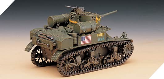 Збірна  модель 1/35 Танк US M3A1 Стюарт легкий танк Academy 13269 детальное изображение Бронетехника 1/35 Бронетехника