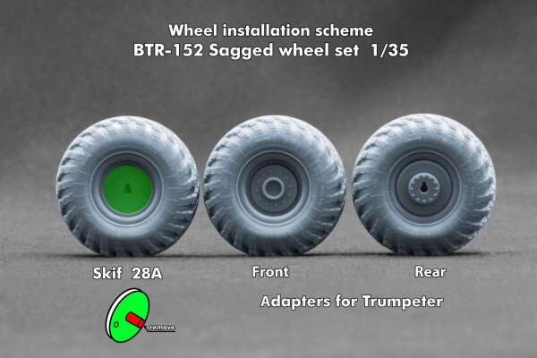 Набір коліс (з деформацією) для БТР-152 від Trumpeter та Skif ScaleX WM 35036S детальное изображение Колёса Афтермаркет