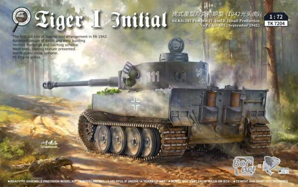 Збірна модель 1/72 Німецький танк Тигр I, рання версія (вересень 1942 р.) Border Model TK-7204 детальное изображение Бронетехника 1/72 Бронетехника