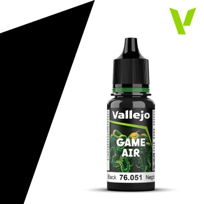 Акриловая краска Черная (Black) Vallejo VAL 76051 детальное изображение Game Air Vallejo