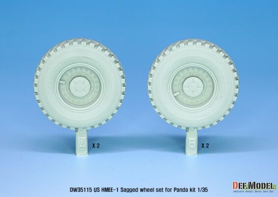 US HMEE-1 Tracktor Sagged wheel set ( for Panda 1/35) детальное изображение Смоляные колёса Афтермаркет