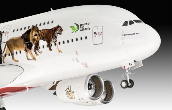 Самолет Airbus A380 Эмираты &quot;Дикая жизнь&quot; детальное изображение Самолеты 1/144 Самолеты