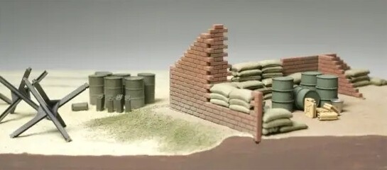 Scale model 1/48 Kit Brick Wall, Sandbag and Barricade Tamiya 32508 детальное изображение Аксессуары Диорамы