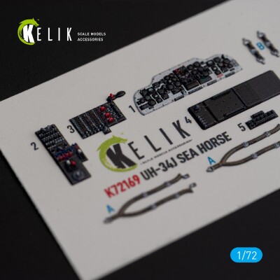 UH-34J SEA HORSE 3D декаль інтер'єр для комплекту Italeri 1/72 KELIK K72169 детальное изображение 3D Декали Афтермаркет