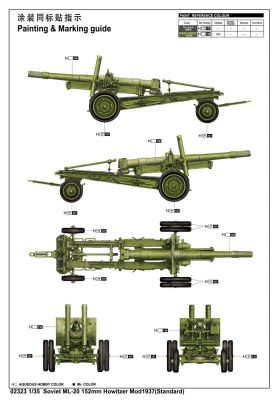 Збірна модель 1/35 Радянська важка гармата ML-20 152mm Howitzer Mod1937 (Standard) Trumpeter 02323 детальное изображение Артиллерия 1/35 Артиллерия