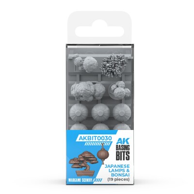 Set 1/35 Japanese Lamps and Bonsai - Base Elements (3D Print / 19 pcs.) AK-Interactive AKBIT0030 детальное изображение Наборы деталировки Диорамы