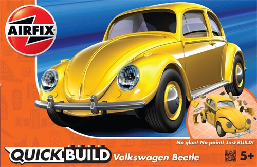 Сборная модель конструктор суперкар QUICKBUILD VW BEETLE ЖЕЛТЫЙ Aэрофикс J6023 детальное изображение Автомобили Конструкторы