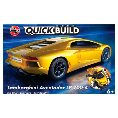 Сборная модель конструктор суперкар QUICKBUILD Lamborghini Aventador – Yellow Аэрофикс J6026 детальное изображение Автомобили Конструкторы