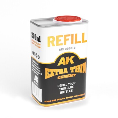 REFILL – EXTRA THIN CEMENT GLUE 200ml AK-interactive AK12002-B детальное изображение Клей Модельная химия
