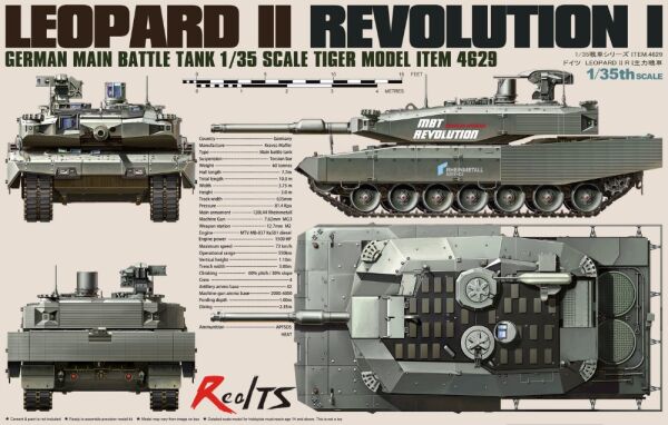Збірна модель 1/35 ОБТ Leopard 2 REVOLUTION Tiger Model 4629 детальное изображение Бронетехника 1/35 Бронетехника