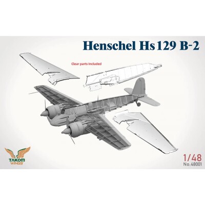 Збірна модель 1/48 Набір Henschel 129 B2 + 129 B3 + танк Пантера А та фігурка Takom 48001W детальное изображение Самолеты 1/48 Самолеты