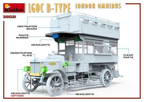 LGOC B-TYPE , London omnibus детальное изображение Автомобили 1/35 Автомобили